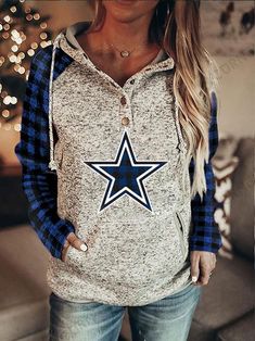 Fashion Printed Patchwork Dallas Cowboys Hoodie 04 available in T-shirt, hoodie, tank top, longsleeve, multi color and size S M L XL XXL 3XL 4XL 5XL. Shipping from the US. Easy 30 day return policy - Shop now! 6.1-ounce, 100% cotton .Double-needle neck, sleeves and hem; Roomy Unisex Fit. Ash is 99% cotton, 1% poly; Sport Grey is 90% cotton, 10% poly; Dark Heather is 50% cotton, 50% polyester .Decoration type: Digital Print. Made by Gildan Cowboys Outfits, Dallas Cowboys Hoodie, Cowboys Hoodie, Sweat Women, Stylish Bedroom, Vintage Hoodies, Tracksuit Women, Winter Coats Women, Casual Hoodie