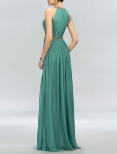 A-Line Minimalist Sparkle Wedding Guest Formal Evening Dress Halter Neck Sleeveless Floor Length Chiffon with Pleats Crystals Sleeveless Chiffon Dress With Sweep Train, Sleeveless Chiffon Evening Dress For Wedding, Green Sleeveless Maxi Dress With Sweep Train, Chiffon Evening Dress With Pleated Bodice For Wedding, Sleeveless Chiffon Wedding Gown, Sleeveless Chiffon Evening Dress With Sweep Train, Green Sleeveless Wedding Evening Dress, Green Sleeveless Evening Dress For Wedding, Sleeveless Maxi Dress With Sweep Train For Wedding