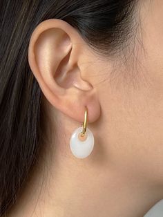 Jade Collection 2023 – Gabi The Label White Oval Minimalist Earrings, Minimalist White Oval Earrings, Elegant Single Jade Earring, Elegant White Jade Jewelry, White Plated Earrings For Gift, White Tarnish Resistant Drop Earrings, Elegant White Jade Earrings, White Jade Earrings For Gift, White Gold Plated Tarnish Resistant Earrings