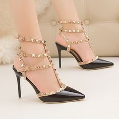 Mileg on Storenvy Cute Wedges Shoes, Work Sandals, Modern Sandals, Roman Fashion, Stiletto Shoes, Buckle Shoes, High Heel Boots Ankle, Patent Leather Heels, Fashion Sandals