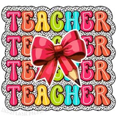 an image of a teacher's day card with a bow on the front and back