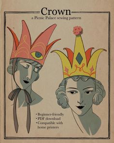 an old book with two people wearing crowns