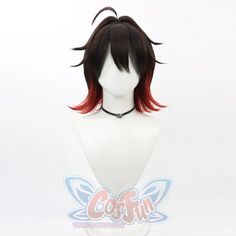 Genshin Impact Gaming Cosplay Wig Anime Cosplay Costume For Fan Conventions, Anime Cosplay Costume For Comic-con, Red Anime Print Costume, Anime Costume Accessories For Cosplay Events, Red Anime Cosplay Costume For Halloween, Genshin Impact Gaming, Gaming Cosplay, Cosplay Wig, Cosplay Wigs