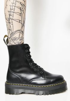 Dr. Martens Jadon 8 Eye Boots Black $180 Tie Dye Clothes, Stage Dive, Dream Accessories, Dye Clothes, Rave Skirt, Goth Rave, Dr Martens Jadon, Jungle Boots, Doc Martens Boots