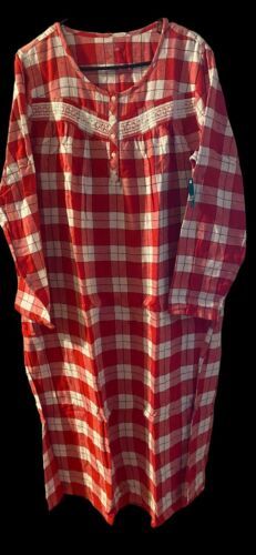 Womens Flannel Nightgown Croft & Barrow Size 1X Red Plaid 100% Cotton NWT | eBay Plaid Cotton Sleepwear For Sleepover, Red Long Sleeve Nightgown For Home, Plaid Cotton Sleepwear, Plaid Cotton Sleepwear For Bedtime, Cotton Plaid Sleepwear For Bedtime, Plaid Cotton Sleepwear For Home, Cotton Plaid Sleepwear For Home, Red Cotton Nightgown For Sleepover, Red Long Sleeve Nightgown For Bedtime