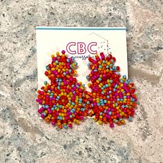 Post Back, Multicolor Beads, Never Worn Multicolor Beaded Earrings For Beach In Spring, Trendy Red Beaded Earrings For Beach, Casual Colorful Beaded Earrings, Casual Multicolor Dangle Beaded Earrings, Vibrant Red Beaded Earrings, Casual Multicolor Beaded Dangle Earrings, Casual Multicolor Beaded Earrings, Skull Light, Cat Earrings Studs