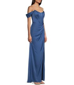 GB Off-The-Shoulder Corset Long Dress | Dillard's Fitted Off-shoulder Strapless Dress For Prom, Strapless Off-shoulder Dress For Prom Season, Formal Sleeveless Off-shoulder Dress With Fitted Bodice, Ruched Sleeveless Off Shoulder Evening Dress, Ruched Sleeveless Off-shoulder Evening Dress, Formal Strapless Off-shoulder Dress With Ruched Bodice, Strapless Off Shoulder Ruched Dress For Gala, Fitted Off Shoulder Dress With Ruched Bodice, Strapless Ruched Off Shoulder Dress For Gala