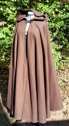 Medieval Style Brown Winter Outerwear, Long Cloak, Cape With Hood, Hooded Cloak, Medieval Clothing