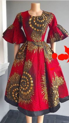 This beautiful African midi dress is handmade with 100% Ankara fabric. *The bodice is lined *It well pleated  *It has a zipper at the back  Please allow 7-10days for production process and standard shipping takes 3-5days to deliver. *when placing order,kindly drop your phone number.it is required for shipping purpose. It is recommended to provide the following measurements for a perfect fit,if your body measurements differs from the standard size.   Bustcm/inches Waistcm/inches Shoulder to shoul Ankara Maxi Dress, Dress Ankara, African Print Dress Ankara, Short African Dresses, Ankara Dresses, Ankara Print, Lace Styles, African Print Dress, Ankara Dress