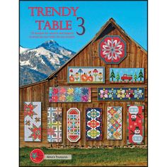 the front cover of trendy table 3, featuring quilts and appliques