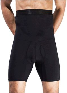 PRICES MAY VARY. ✔This men tummy shaper shorts is made of 88% Nylon + 12% Spandex, which has premium construction and high elasticity for maximum support and freedom of movement. ✔High waist body shaper design offers strong compression to waist,abdomen including legs,helps flatten your tummy and lift your butt up.Double layers on belly area provides more compression like a waist trimmer and support your back slightly. ✔Silky and breathable material offers comfortable wearing experience even in t Fitted Boxer Briefs Shapewear, Fitted Shapewear Boxer Briefs Short Length, Fitted Shapewear Boxer Briefs, Fitted Shapewear Style Boxer Briefs, Fitted Shapewear With Built-in Shorts For Sports, Fitted Gym Shorts Brief, Fitted Gym Bottoms Above Knee, Fitted Above Knee Gym Bottoms, Fitted Solid Color Boxer Briefs With Short Leg