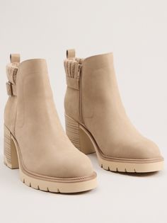 Embrace all season style with this suede bootie featuring a convenient zipper closure. The knit and buckle back detail adds a touch of personality, while the lug sole ensures confident strides on any terrain. Bow Boots, Altar'd State, Lug Sole, Suede Booties, Boot Sandals, Bootie, Bootie Boots, Shoes Sandals, Buckle