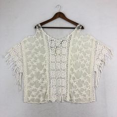 Women's White Crochet Lace Cold Shoulder Scoop Neck Cover Up, Poncho, Top. Cold Shoulder Cutouts, Short Sleeves, Sheer Construction. Boho, Bohemian, Festival, Summer. 55% Cotton 45% Nylon Style Rmd71lp05 By Mudd Msrp $40 **Please See Photos For Approximate Measurements 0156 Size: Womens Os Condition: New With Tags I Ship Same Or Next Business Day! No Poshmark Account? Use Code Idahogirlthrift To Sign Up And Get A $10 Poshmark Credit To Spend! White Crochet Lace Top For Beach Season, Casual Lace Crochet Top For Beach Season, White Lace Tops For Beach Season, One Size Crochet Top For Summer, Summer Lace Tops With Open Knit, Summer Lace Top With Open Knit, White Bohemian Open Knit Top, Casual White Crochet Top One Size, Summer Lace Open Knit Tops