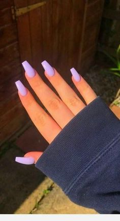 Purple Acrylic Nails, Purple Nail Designs, Stylish Nails Designs, Short Coffin Nails, White Acrylic Nails, Nail Design Inspiration, Purple Nail, Her Nails, Simple Acrylic Nails