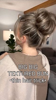 Volume Bun, Easy Messy Hairstyles, Easy Bun, Big Bun, Easy Bun Hairstyles, Hair Bun Tutorial, Easy Hair Updos, Hair Tutorials Easy, Beauty Tips For Hair