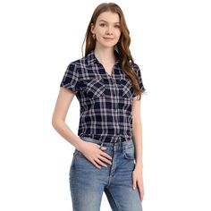 The classic plaid shirt can be mixed easily with a variety of styles. This plaid short-sleeved cotton shirt will become a quick go-to in your wardrobe. Style it with your favorite jeans or skirts for a casual look. Perfect for going out and traveling with friends. Occasions: Beach, weekend, gathering, daily, and so on. Beach Weekend, Summer Plaid, Saint Patrick's Day, Denim Button Down, Plaid Fashion, Plaid Shorts, Shoulder Shirts, Wardrobe Style, Western Shirt