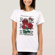 Red Rose T-shirt | Flower T-shirt | Hope Rose - love gifts cyo personalize diy T Shirt Flowers, Botanical Illustration Vintage, Rose T Shirt, Flower Shirt, Red Rose, Love Gifts, Red Roses, Womens Shirts, Roses