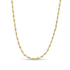 This 0.8mm diamond-cut hollow twisted link chain necklace fashioned in 14K gold measures 18.0 inches in length and secures with a spring-ring clasp. Elegant 14k Gold Tarnish Resistant Rope Chain Necklace, Elegant Gold Diamond Cut Rope Chain Necklace, Elegant Gold Diamond-cut Rope Chain Necklace, Jewelry Styles, Peoples Jewellers, Necklace Clasps, Necklace Chain Lengths, Link Chain Necklace, Refined Style