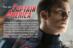 captain america movie poster with caption that reads, you are captain america i'm not sure who gets a good example and never gives up people either to