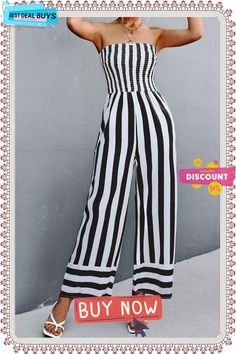 Street Striped Strapless Straight Jumpsuits(3 Colors) Trendy Non-stretch Strapless Jumpsuit For Summer, Non-stretch Trendy Strapless Jumpsuit For Summer, High Waist Strapless Jumpsuit For Summer, Trendy Strapless Jumpsuits And Rompers For Spring, White Stretch Strapless Jumpsuit For Spring, White Strapless Stretch Jumpsuit For Spring, Strapless High Waist Jumpsuit For Spring, Spring White Stretch Strapless Jumpsuit, Strapless Non-stretch Summer Jumpsuits And Rompers