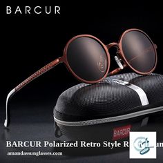 Looking for a new pair of shades? Amanda's Sunglasses has got you covered! Come see our collection today. #Sunglasses #Eyewear #Fashion #Summer #Style 🔴BARCUR Polarized Retro Style Round Sunglasses Unisex🔴 visit us at www.amandassunglasses.com Luxury Men's Round Frame Sunglasses, Luxury Round Frame Men's Sunglasses, Mens Half Rim Sunglasses, Luxury Round Frame Sunglasses For Men, Luxury Outdoor Sunglasses With Uv Protection, Black Round Sunglasses, Steampunk Sunglasses, نظارات شمسية, Luxury Sunglasses