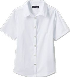 Casual Short Sleeve Dress Shirt For Office, Classic Plain Tops For The Office, Classic Plain Cotton Blouse, Classic Fitted Tops For School, Classic School Tops, Basic Fitted Collared Shirt, Classic Short Sleeve School Tops, Classic Short Sleeve Tops For School, White Short Sleeve Dress Shirt For Work