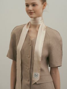 Editor's NotesBB'DE SOLI'DE always thinks and studies to find the color & pattern that suits you.- Soft and subtle luster silk- Simple and luxurious scarf- Tie it with a ribbon to create a feminine look- Symbol label point*There is an additional purchase depending on the option.Measurements(in.)- Scarf: 2.36 in. * 70.87 in.Composition & Care- 100% Silk- Please check the care labelDesigner- by BB’DE SOLI’DE Formal Scarf Neckwear, Luxury Beige Scarf For Formal Occasions, Elegant Silk Neckwear For Weddings, Luxury Beige Formal Scarf, Classic Formal Scarves For Spring, Classic Spring Scarves For Formal Occasions, Elegant Cream Scarf For Formal Occasions, Classic Spring Formal Scarves, Classic Silk Scarf Neckwear