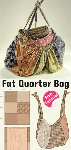 Fat Quarter Bag, Quilted Bag Patterns, Sewing Machine Projects, Cute Sewing Projects, Sewing Projects Clothes, Crochet Clutch, Learning Techniques, Small Sewing Projects, Sewing Design