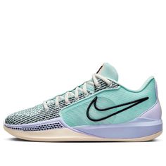 the nike zoom flyknit low is available in light blue and white with black accents