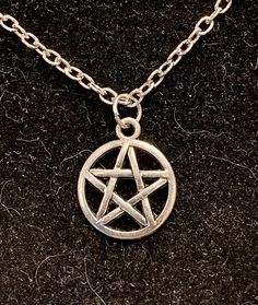 Necklace is silver in color Necklace measures 18, 20, 24, inches in length Pendant measures 1 inch in diameter Wicca Jewelry, Pentagram Necklace, Gothic Pendant, Dark Jewelry, Grunge Jewelry, Magic Aesthetic, Color Necklace, Witchy Things, Bull Skulls