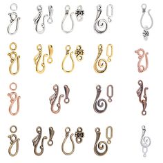 PRICES MAY VARY. 15 Styles: There are 5 shapes toggle clasps in different color, can be matched with your various bracelet, necklace and jewelries. Package Included: 8 sets each style, 120 sets toggle clasps totally; Size: 11~13x20~26mm, hole: 1.5~5mm, Bar: 14~17mm. Material: Made of high quality alloy, sturdy and durable t bar jewelry fasteners, long-wearing and easy to preserve, with polished and professional finishing touch. Convenient to Use: Just put the S hook into the ring, so it can be c Panda Jewelry, Diy Leather Bracelet, Tibetan Jewelry, Jewelry Connectors, Bar Jewelry, Silver Wings, S Hook, Jewelry Clasps, Hook And Eye