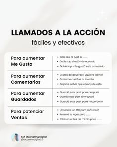 a white poster with words in spanish and english