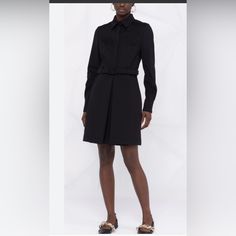 Original Bought As Size 48 It At That Time Was Size Us 8 So It’s Was Professional Alteration To My Size . Lost My Weight So It Big On Me Now It’s Fits To 6-8 Us Size Designer Belted Workwear Dress, Designer Knee-length Mini Dress For Work, Luxury Black Belted Dress, Luxury Black Dress For Office, Elegant Fitted Shirt Dress For Cocktail, Designer Long Sleeve Dresses For Workwear, Luxury Black Office Dress, Designer Fitted Shirt Dress, Elegant Black Mini Shirt Dress