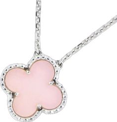 Alhambra Pendant, Van Cleef Arpels, Van Cleef, Pink Opal, Opal Necklace, 18k Gold, Opal, Limited Edition, White Gold