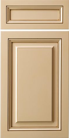 an image of kitchen cabinet doors and drawer fronts in gold color with white background photo