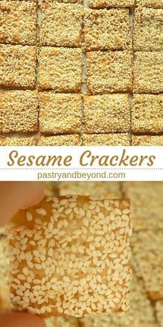 sesame crackers that are cut into squares