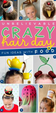 Easy Last Minute Hairstyles, Last Minute Hairstyles, Crazy Hair Day Ideas, Fun Games For Adults, Wacky Hair Day Ideas, School Spirit Days, Spirit Day, Wacky Hair Day, Hair Projects