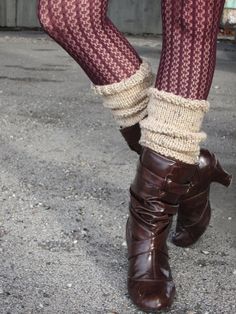 THIS ITEM IS MADE TO ORDER - Please see my shop announcement on my shop's home page for the current estimated production time. http://www.etsy.com/shop/AutumnAndAmberThese cute leg warmers are so versatile and adorable.  You can wear them with a fun pair of tights or some basic leggings.  Dress them up with a pair of heels or have a more practical look with a comfy pair of boots.  They really add interest to any outfit.  They are completely hand knitted with a soft tan yarn and hey have ribbing Legwarmers Boots, Leg Warmers Knit, Fun Tights, Leg Warmers Outfit, Socks Outfit, Fall Business, Georgia Girls, Fall Fashion Trends Women, Happy Clothes