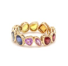 Rainbow Tourmaline, Jewelry Manufacturers, Tourmaline Gemstone, Gems Jewelry, 10k Gold, Band Ring, Gold Ring, Tourmaline, Band Rings