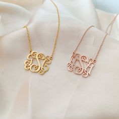 "Custom Monogram Necklace, Personalized Initial Necklace, Gold Monogram Necklace, Monogram Jewelry, Gift for Her, Christmas Gift ♡ PRODUCT  DETAILS * Material: 925 Sterling Silver / Copper * Color: Silver, Gold, Rose Gold * Chain length: 14\", 16\", 18\", 20\", 22\" * Customized: Monogram Necklace * Personalisation ♡ OTHER  INFORMATION * All items are nicely packaged ready to gift in elegant jewelry boxes. * If you have some special design needs, welcome to contact us. * All of our jewelry is handmade with Love. ♡ PRODUCTION TIME * All our products are made to order so please allow us to take 7-12 business days to finish your jewelry before shipping out. ♡ CHANGES / CANCELLATIONS  * If you want to make changes to the order, please contact us within 12 hours after submitting the order. If t Elegant Personalized Jewelry For Gifting, Gold Monogram Necklace, Monogram Necklace Gold, Initial Necklace Gold, Monogram Jewelry, Gold Monogram, Rose Gold Chain, Monogram Necklace, Gift Product