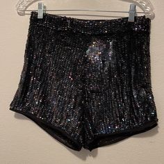 Asos Sequin Shorts Nwt. Approximate Measurements Laying Flat Are Waist 13.5” Length From Top To Bottom 12.5” #313 Sequin Shorts, Top To Bottom, Sequin, Asos, Size 6, Womens Shorts, Women Shopping, Black, Color