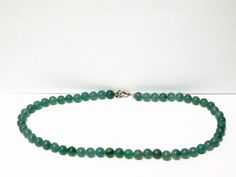 "Vintage Green Bead 18\" Necklace. Look and Feel like Jade but Not sure what type of stone or glass is this,... I have priced accordingly, 40 grams weight, excellent condition." Aventurine Polished Round Bead Necklaces, Aventurine Polished Round Beads Necklace, Polished Aventurine Bead Necklace, Horse Necklace, Sterling Silver Bangle Bracelets, Jewelry Sale, Silver Bangle Bracelets, Sterling Silver Bangles, Types Of Stones