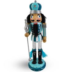 a nutcracker figurine on a white background