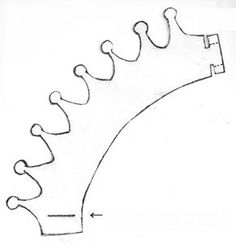 a drawing of a crown made out of paper with the letter f on it's side