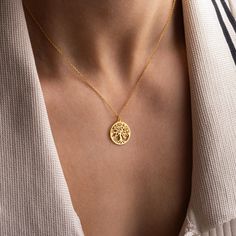 This Tree of Life pendant captures the essence of nature's beauty and strength. Its intricate design symbolizes deep-rooted connections and growth, making it more than just a piece of jewelry. Whether you choose 14k solid gold or 14k gold plated over 925 silver, this pendant offers a meaningful and elegant way to express your bond with the natural world. - Material: High Quality Solid 925 Sterling Silver or 14k Solid Gold - Dimensions: 15 x 15 mm - Finish: 14k Gold, 14k Rose Gold, 14k White Gold Gold Tree Of Life, Celtic Tree Of Life, Celtic Tree, Gold Tree, Tree Of Life Necklace, Tree Of Life Pendant, Intricate Design, Elegant Jewelry, Necklace For Women