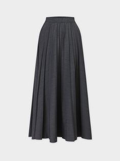 Introducing our Pleated Skirt 37"-Black Denim. This stylish skirt features a classic pleated design, in a black denim pattern for a versatile and timeless look. Classic Summer Bottoms With Accordion Pleats, Casual Fitted Full-length Pleated Skirt, Casual Full Length Pleated Skirt For Fall, Black Pleated Full-length Skirt, Classic Wide Leg Bottoms With Accordion Pleats, Full Length Pleated Skirt For Fall, Full Length Black Pleated Skirt, Black Relaxed Fit Pleated Skirt, Black High-waist Cotton Pleated Skirt