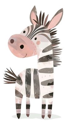 Zebra Illustration, Music Illustration, Baby Posters, Pottery Painting Designs, Cartoon Sketches, Kids Room Art, Art Drawings For Kids, Baby Art, Painting For Kids