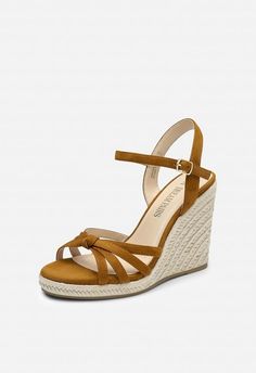 Simple Strappy Design: These strappy wedge sandals are designed with straps and completed with natural raffia detailing, effortlessly infusing your style with a holiday vibe. 4.13-Inch Heel: Let your legs steal the show! The wedge heel lengthens your leg line and enhances your silhouette giving you extra confidence. Vacation Style: The raffia detailing and comfy wedge create the perfect blend of style and relaxation, ideal for beachside walks and resort adventures. Confident Steps: Walk with con Straw Wedge Sandals With Ankle Strap And Cushioned Footbed, High Heel Sandals With Cushioned Footbed For Beach, Straw Wedge Sandals With Cushioned Footbed And Ankle Strap, Summer Wedge Sandals With Heel And Ankle Strap, Brown Wedge Heel Sandals For Summer, Beach Wedge Sandals With Heel Strap And Round Toe, Strappy Wedge Sandals For Beach, Summer High Heel Wrapped Wedge Sandals, Summer Strappy Wedge Sandals