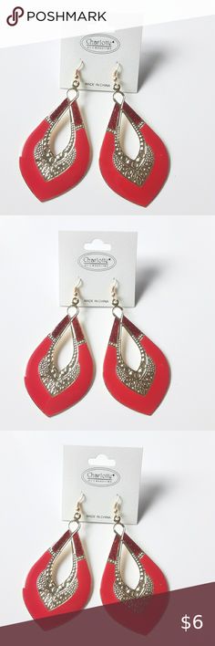 Charlotte Accessories Big Red Dangle Earrings Big Red Dangle Earrings New A little heavy Length is 3.5 Width is 1.5 Charlotte Accessories Jewelry Earrings Red Teardrop Chandelier Earrings As Gift, Red Teardrop Chandelier Earrings With Ear Wire, Red Teardrop Chandelier Earrings, Red Teardrop Pierced Jewelry, Red Nickel-free Chandelier Earrings As Gift, Red Elegant Nickel-free Teardrop Earrings, Festive Red Drop Earrings, Red Metal Earrings For Party, Nickel Free Elegant Red Chandelier Earrings