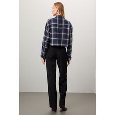 Blue plaid flannel (100% Cotton). Top. Long sleeves. Collar. Front button closure. 18.5" from shoulder to hemline. Imported. Plaid Collared Flannel Shirt With Button Closure, Plaid Button-up Outerwear With Button Closure, Relaxed Fit Plaid Button-up Blouse, Fall Flannel, Marissa Webb, Patchwork Cotton Flannel Button-up Shirt, Plaid Long-sleeve Top With Button Closure, Rent The Runway, Plaid Jacket